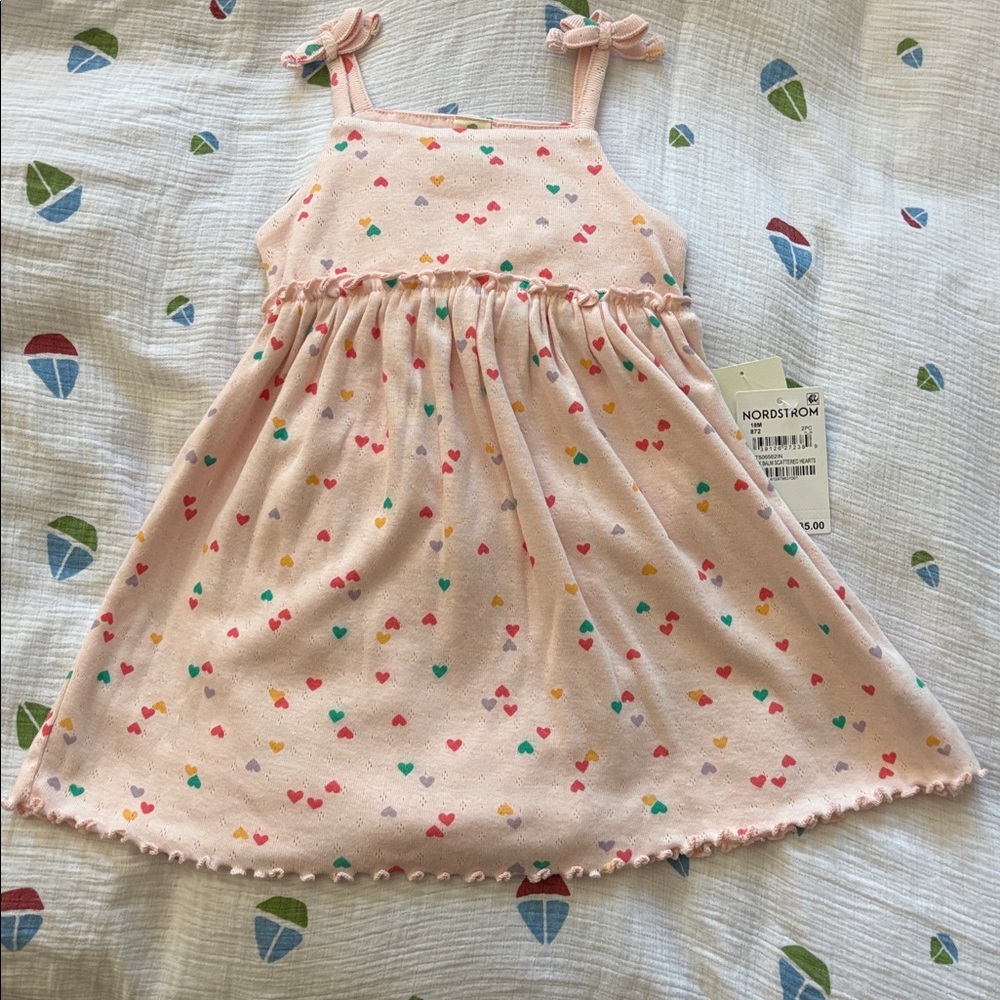 Tucker + Tate Pink Dress with Colorful Hearts